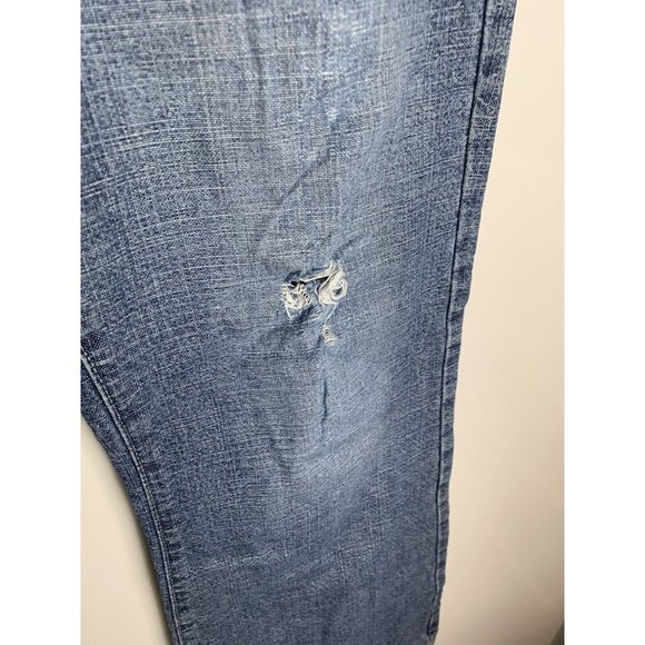 Womens Silver 30/31 Distressed Faded Button Fly Flare Blue Jeans Jewel - Picture 4 of 11